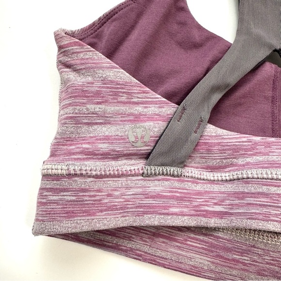 Lululemon Women's Sz 4 Heathered Purple Racerback 50 Rep Sports Bra Running Yoga - Picture 9 of 10